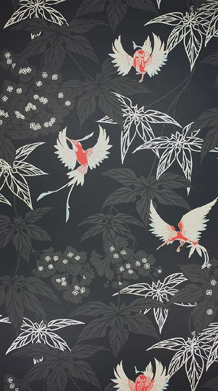 Grove Garden Wallpaper in Black by Osborne & Little