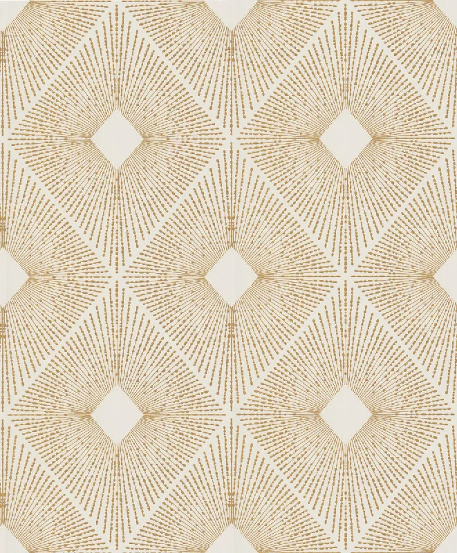 Harlowe Wallpaper in White/Gold from the Modern Metals Second Edition