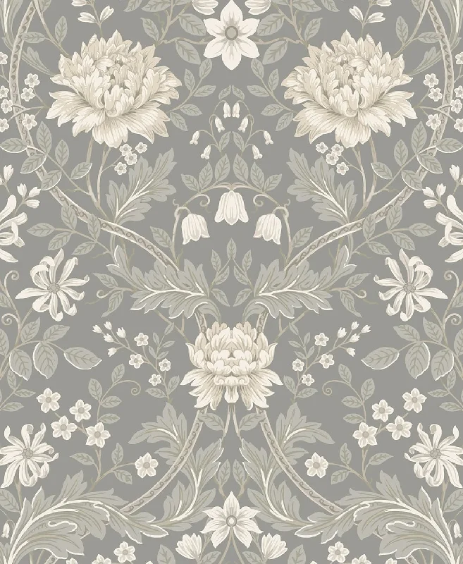 Honeysuckle Trail Daydream Grey Peel-and-Stick Wallpaper