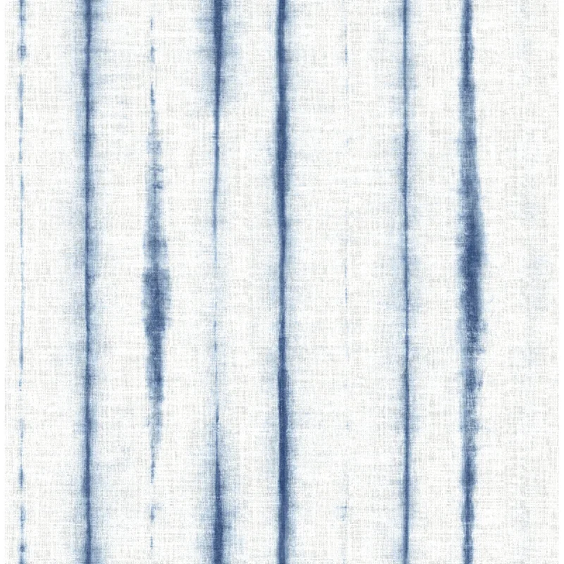 Orleans Shibori Faux Linen Wallpaper in Blue from the Pacifica Collection