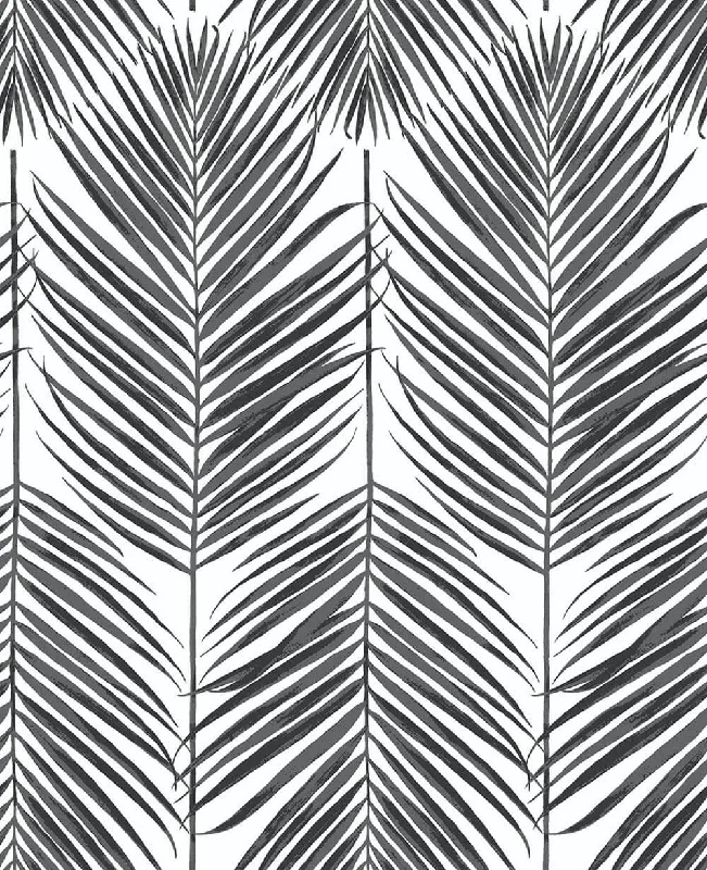 Paradise Palm Peel-and-Stick Wallpaper in Ebony