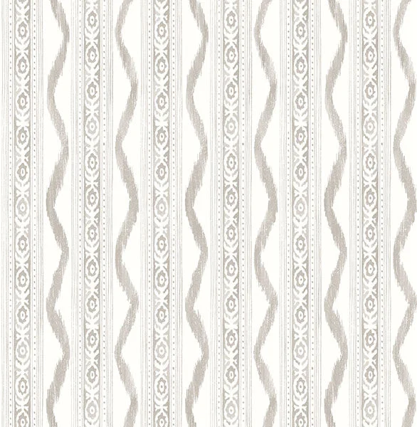 Rhys Stone IKAT Stripe Wallpaper