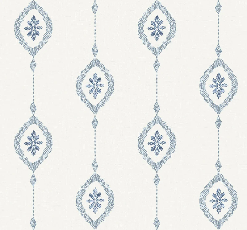 Sand Dollar Stripe Wallpaper in Coastal Blue from the Beach House Collection